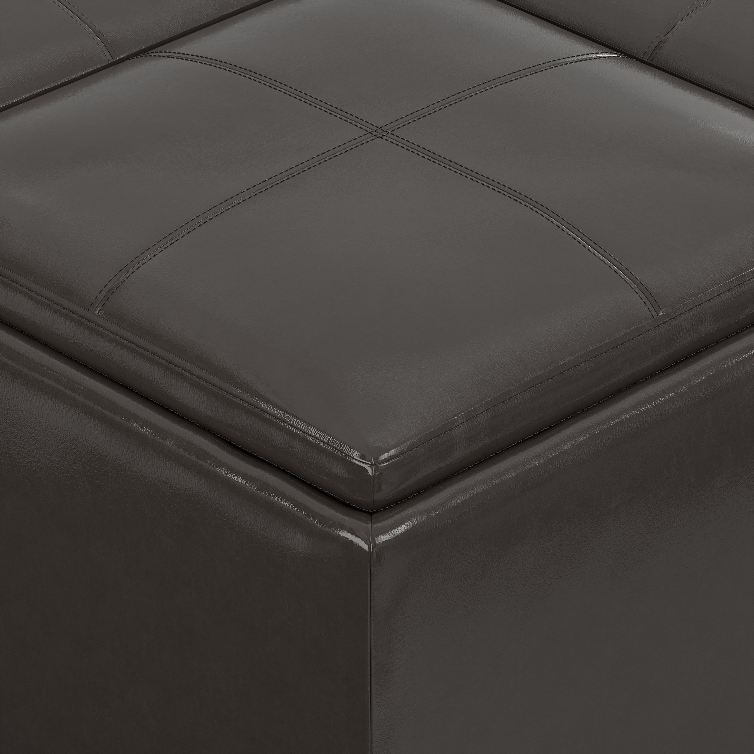 Tanners Brown Vegan Leather | Avalon Table Ottoman in Vegan Leather