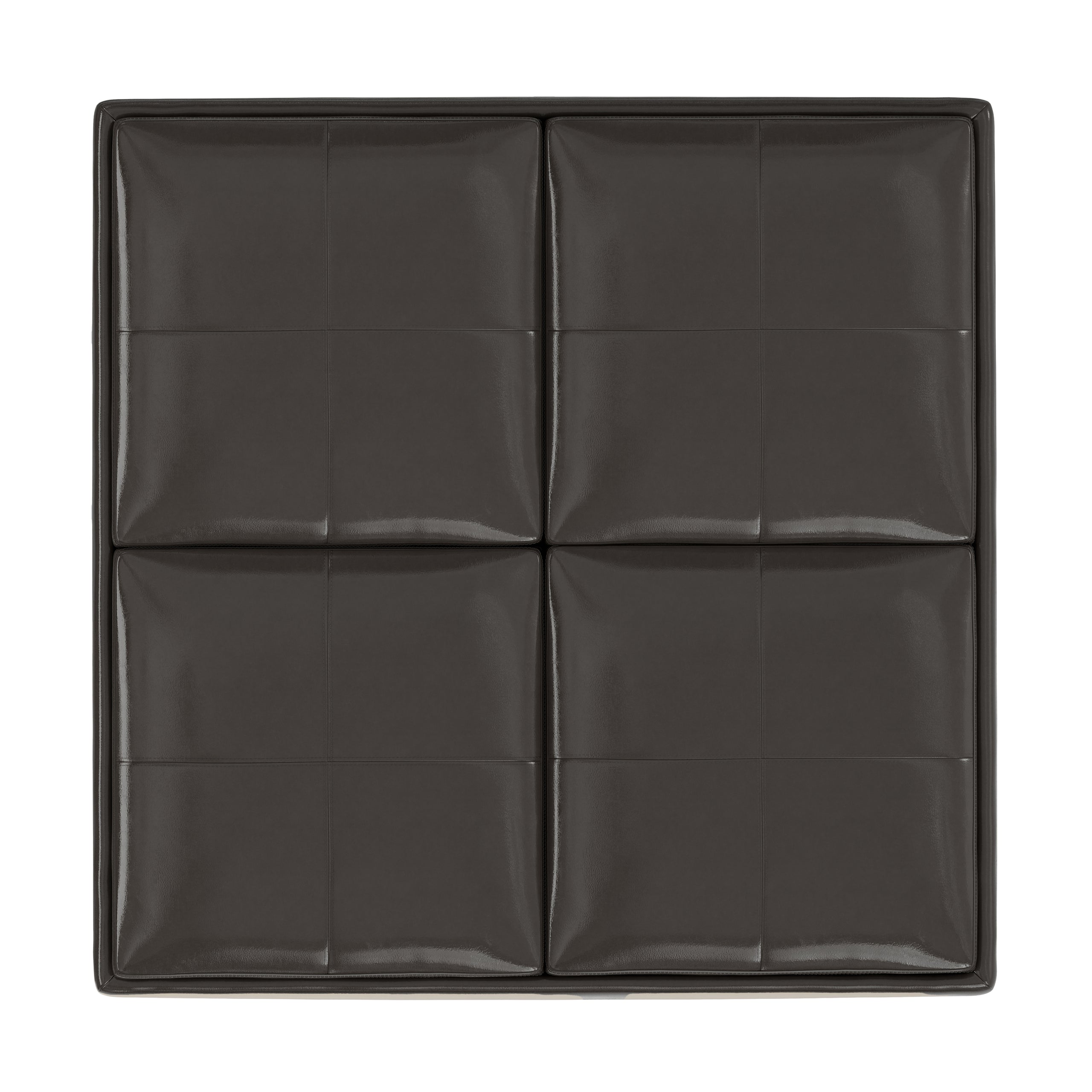 Tanners Brown Vegan Leather | Avalon Table Ottoman in Vegan Leather