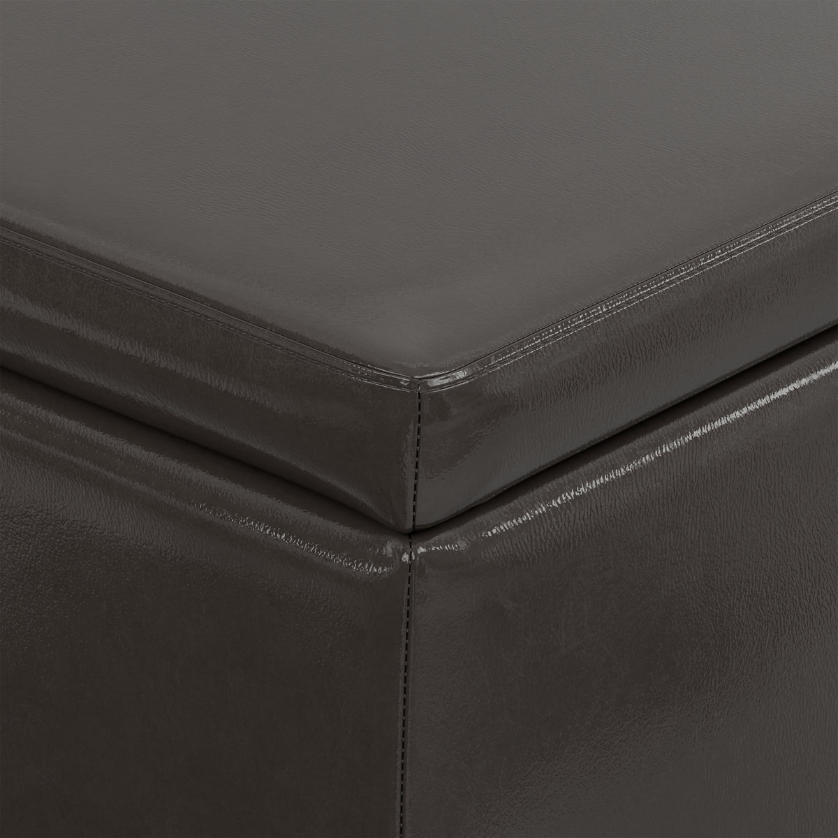 Tanners Brown Vegan Leather | Avalon Storage Ottoman in Vegan Leather