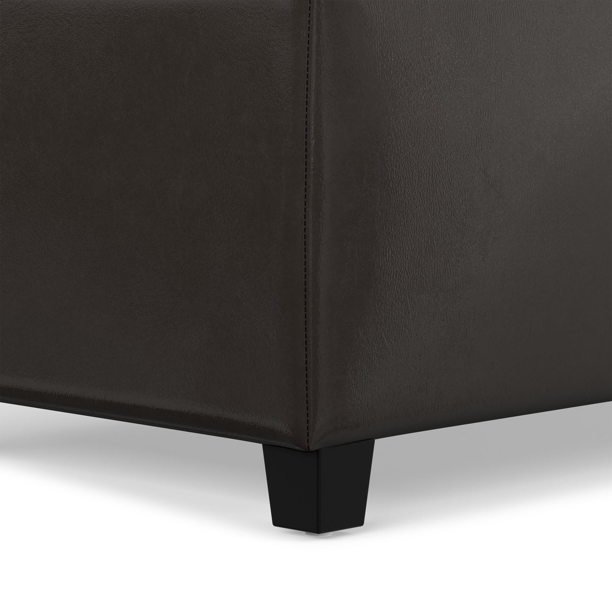 Tanners Brown Vegan Leather | Avalon Storage Ottoman in Vegan Leather