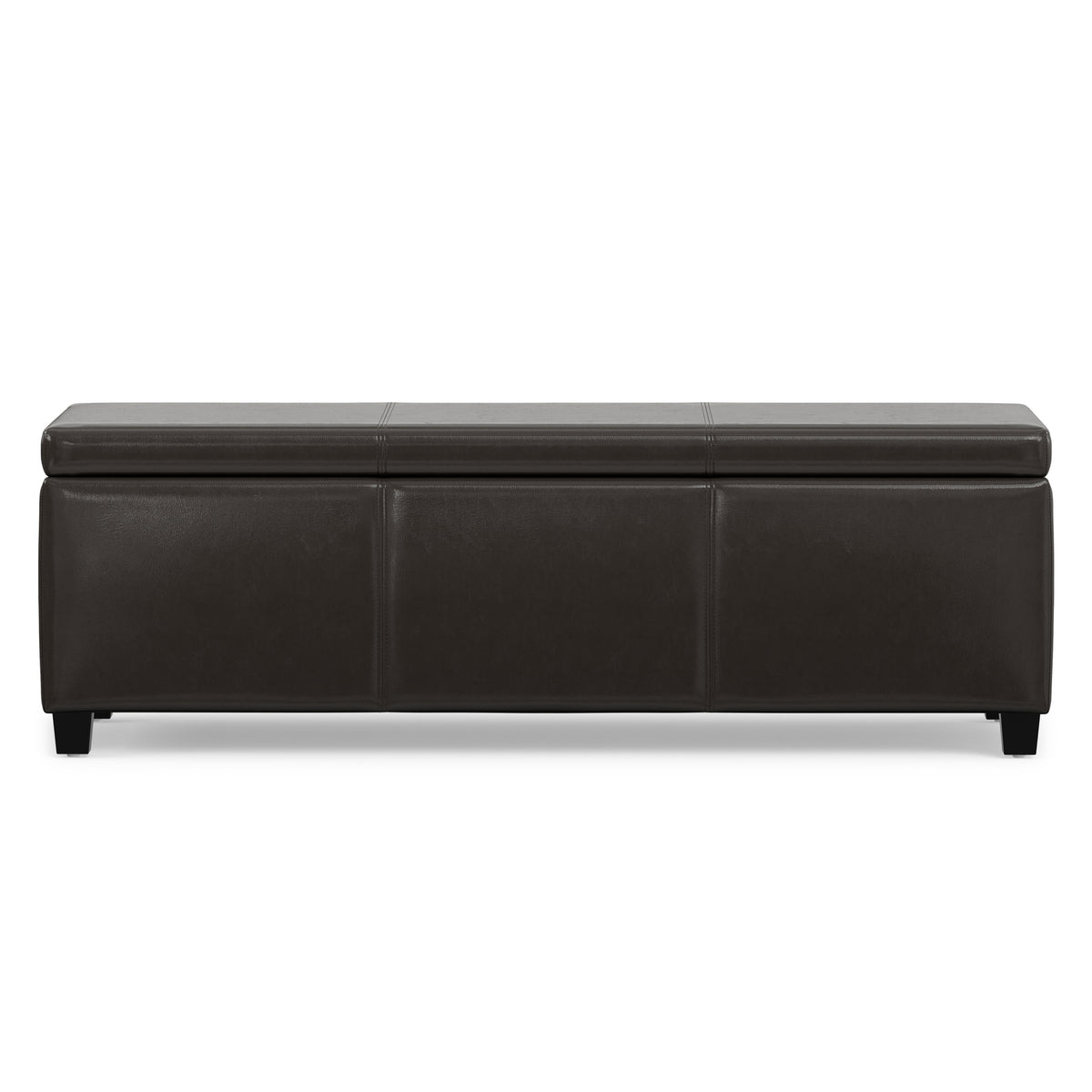 Tanners Brown Vegan Leather | Avalon Storage Ottoman in Vegan Leather