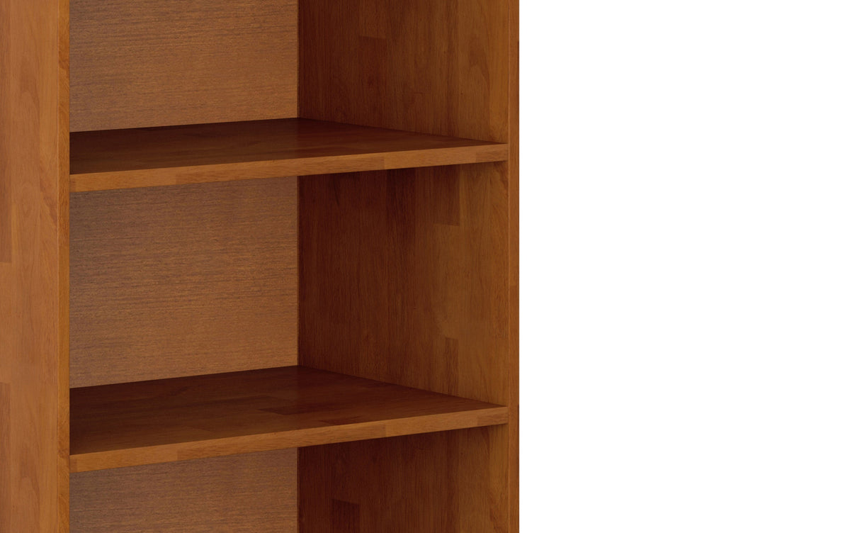 Teak Brown | Harper 60W TV Stand with Set of Two 24W 4 Shelf Bookcases w/ Drawer