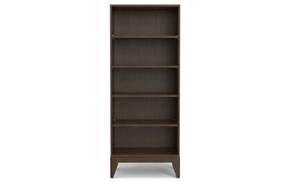 Walnut Brown | Harper 72W Low TV Stand with Set of Two 24W 5 Shelf Bookcases