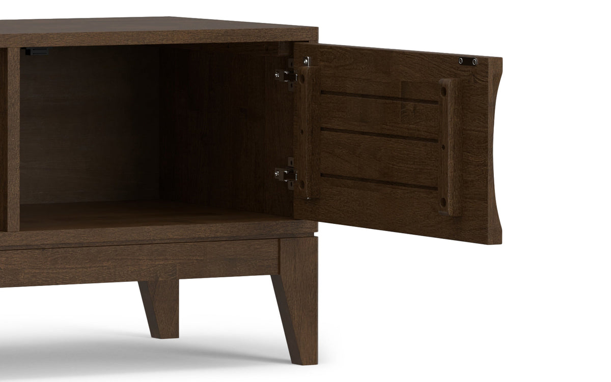 Walnut Brown | Harper 72W Low TV Stand with Set of Two 24W 5 Shelf Bookcases