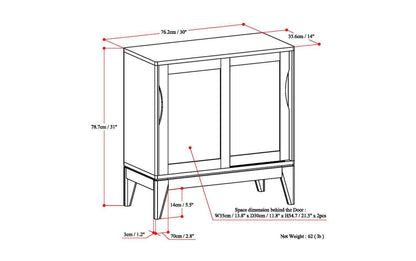 Walnut Brown | Harper 30W Storage Cabinet with Doors Set of 2