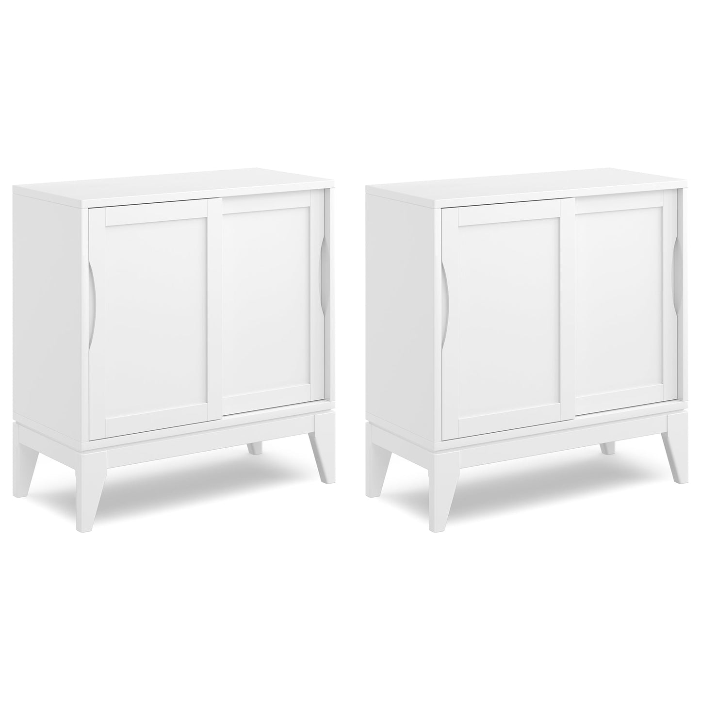 White | Harper 30W Storage Cabinet with Doors Set of 2