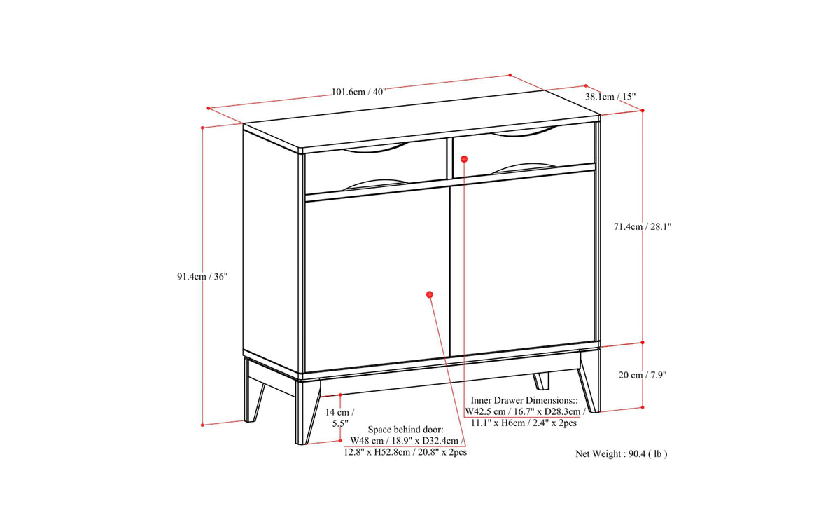 Harper 40 inch Storage Cabinet (Set of 2)