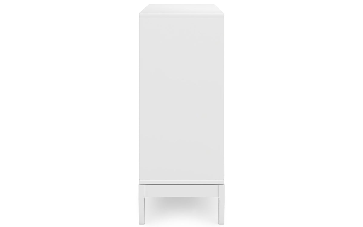 White | Harper 48W Tall Storage Cabinet with Doors and 3 Drawers Set of 2