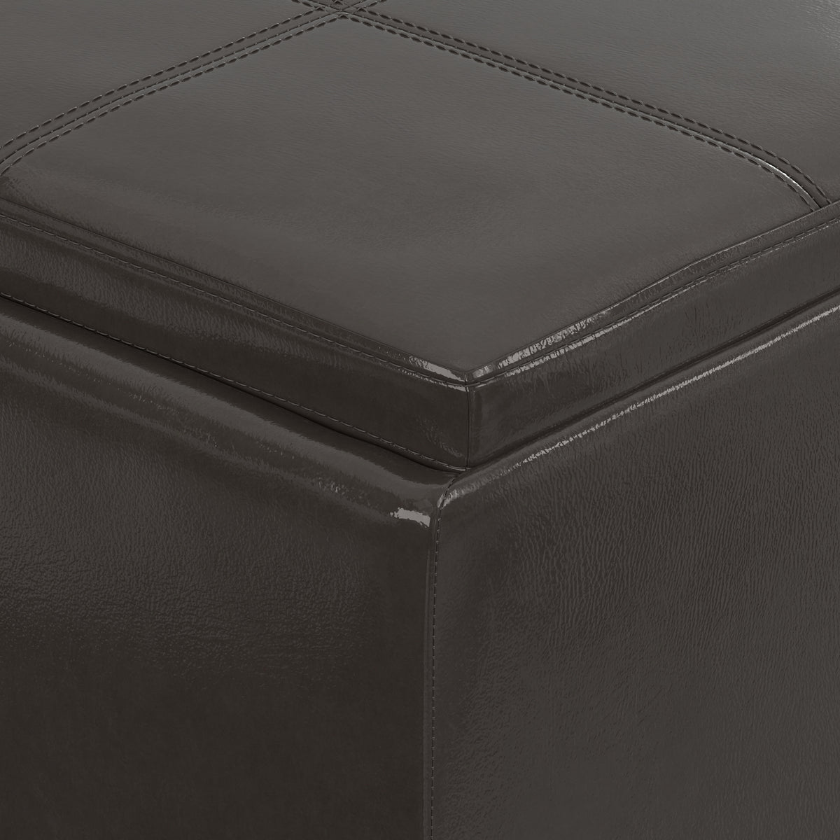 Tanners Brown Vegan Leather | Avalon 3 Trays Ottoman in Vegan Leather