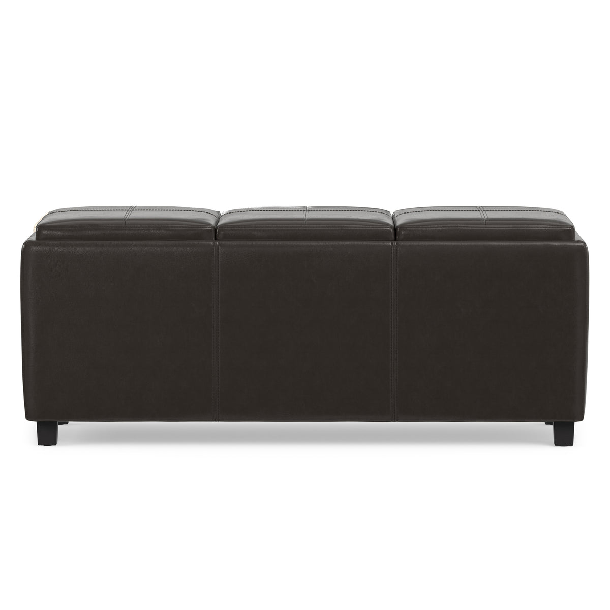 Tanners Brown Vegan Leather | Avalon 3 Trays Ottoman in Vegan Leather