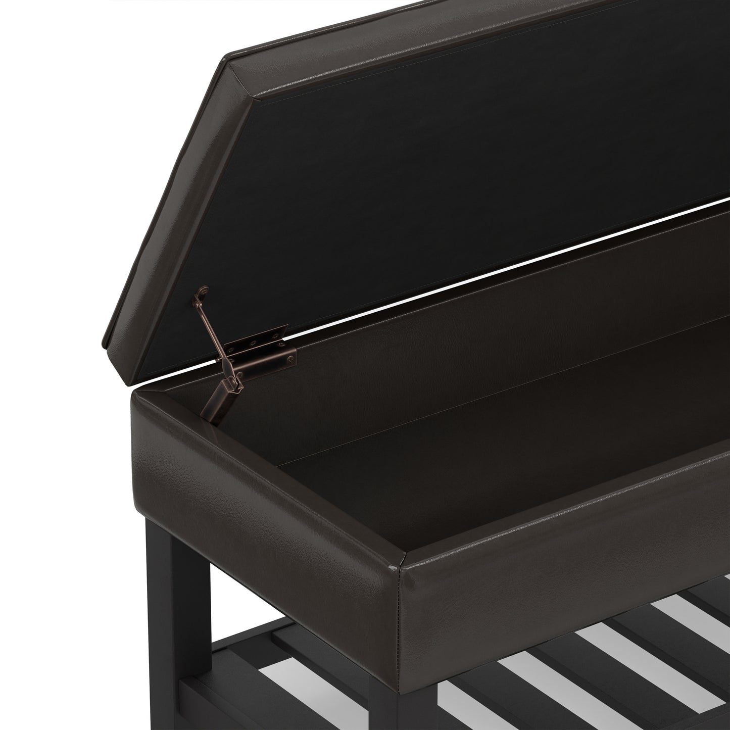 Tanners Brown Vegan Leather | Cosmopolitan Ottoman Bench in Vegan Leather