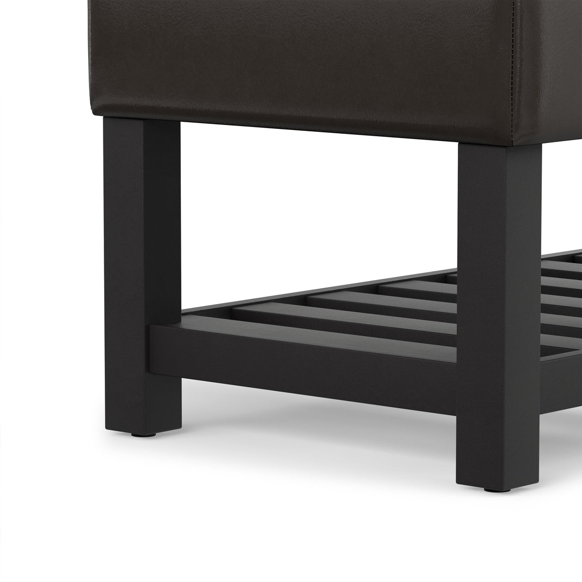 Tanners Brown Vegan Leather | Cosmopolitan Ottoman Bench in Vegan Leather