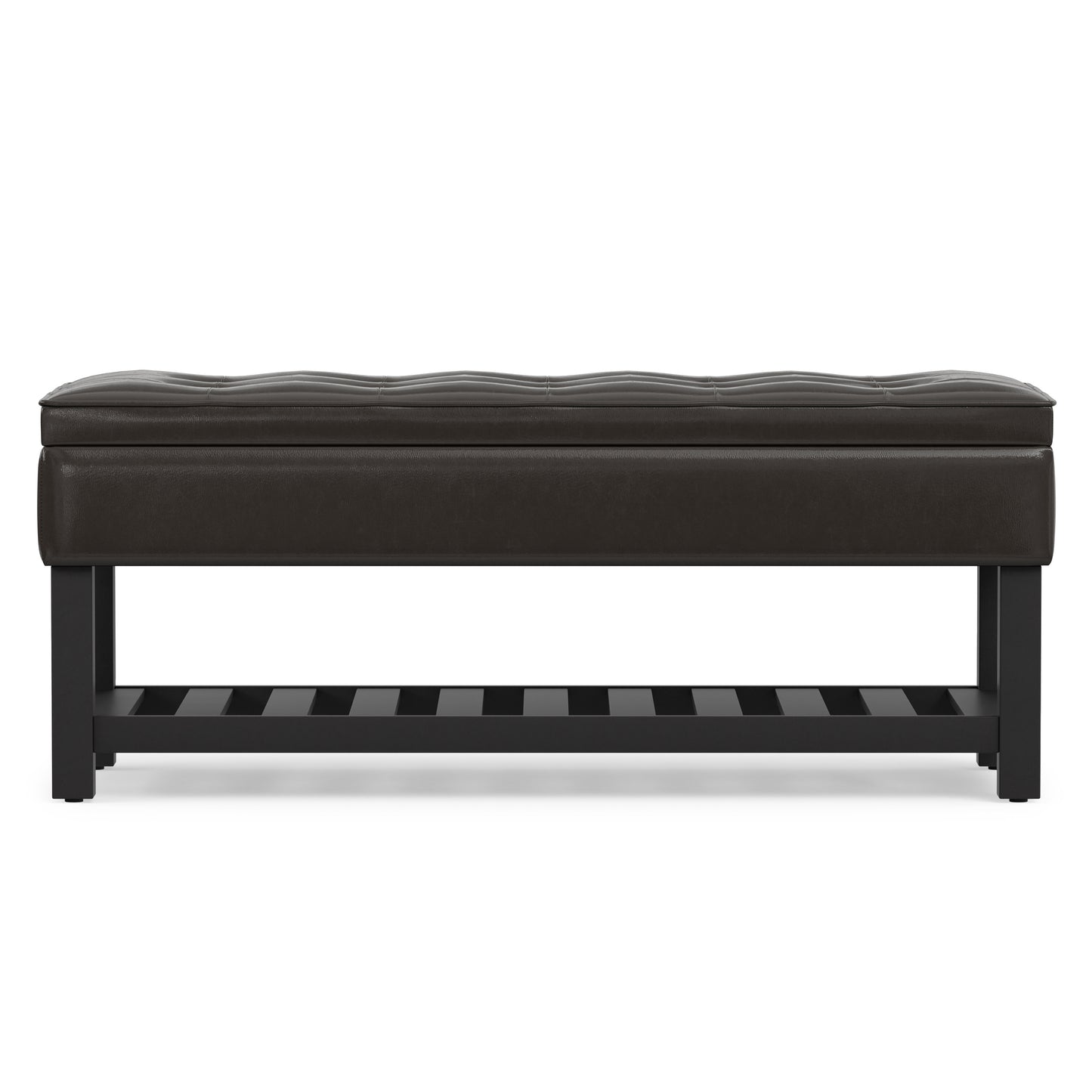 Tanners Brown Vegan Leather | Cosmopolitan Ottoman Bench in Vegan Leather