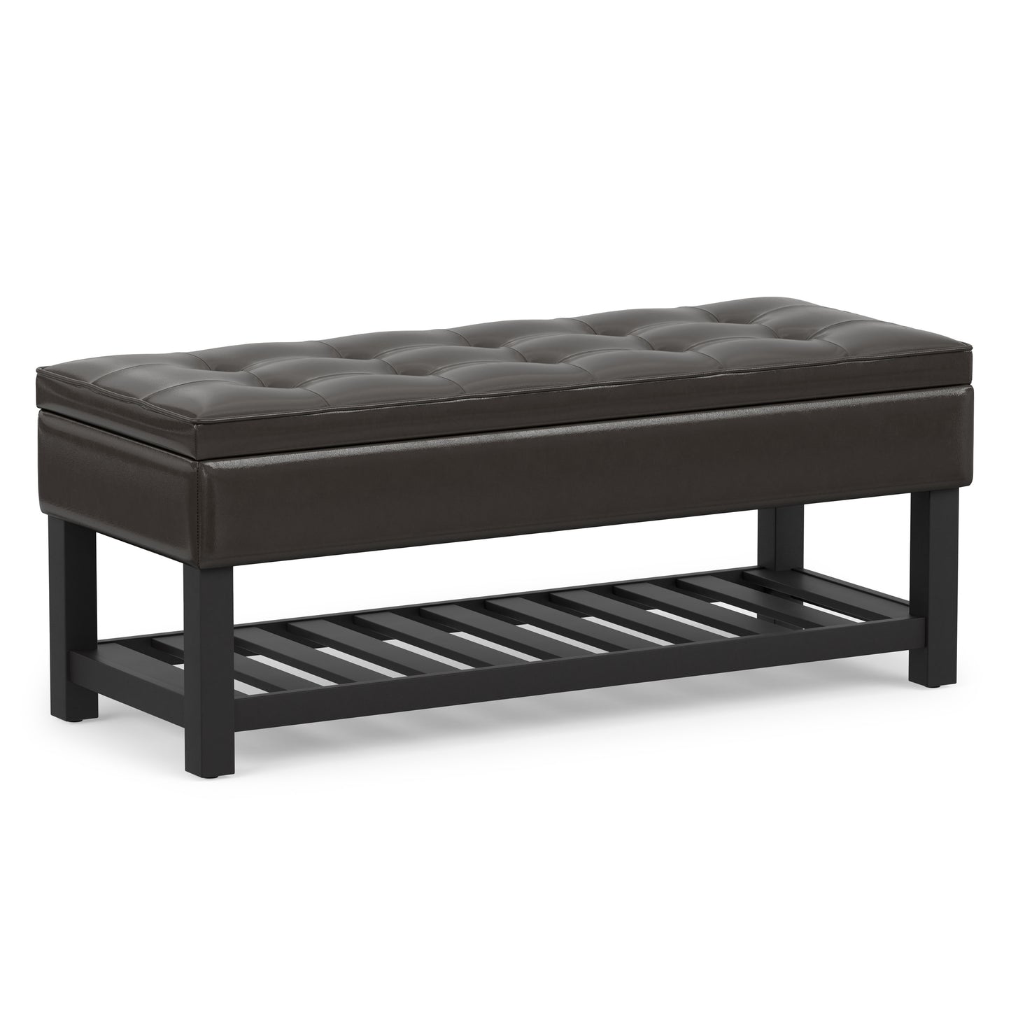 Tanners Brown Vegan Leather | Cosmopolitan Ottoman Bench in Vegan Leather