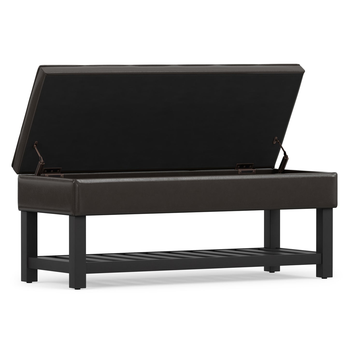 Tanners Brown Vegan Leather | Cosmopolitan Ottoman Bench in Vegan Leather