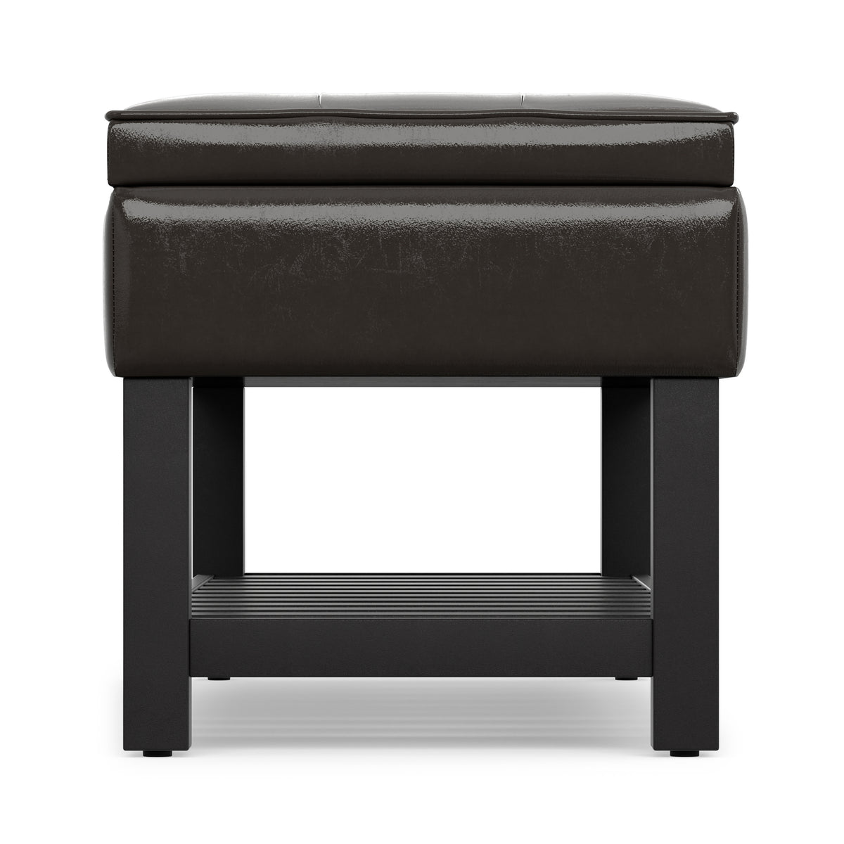 Tanners Brown Vegan Leather | Cosmopolitan Ottoman Bench in Vegan Leather