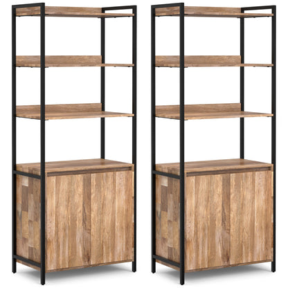 Kelsey 30 inch 5 Shelf Bookcase with Doors (Set of 2)