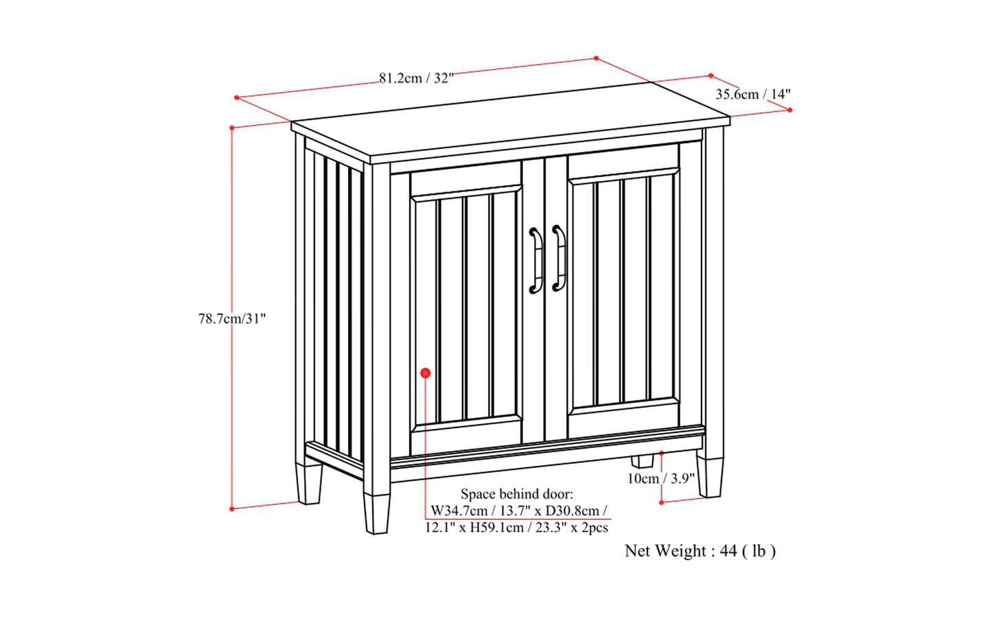 Lev 32 inch Storage Cabinet (Set of 2)