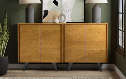Oak Oak | Lowry 39W Tall Storage Cabinet with Doors Set of 2 in Oak