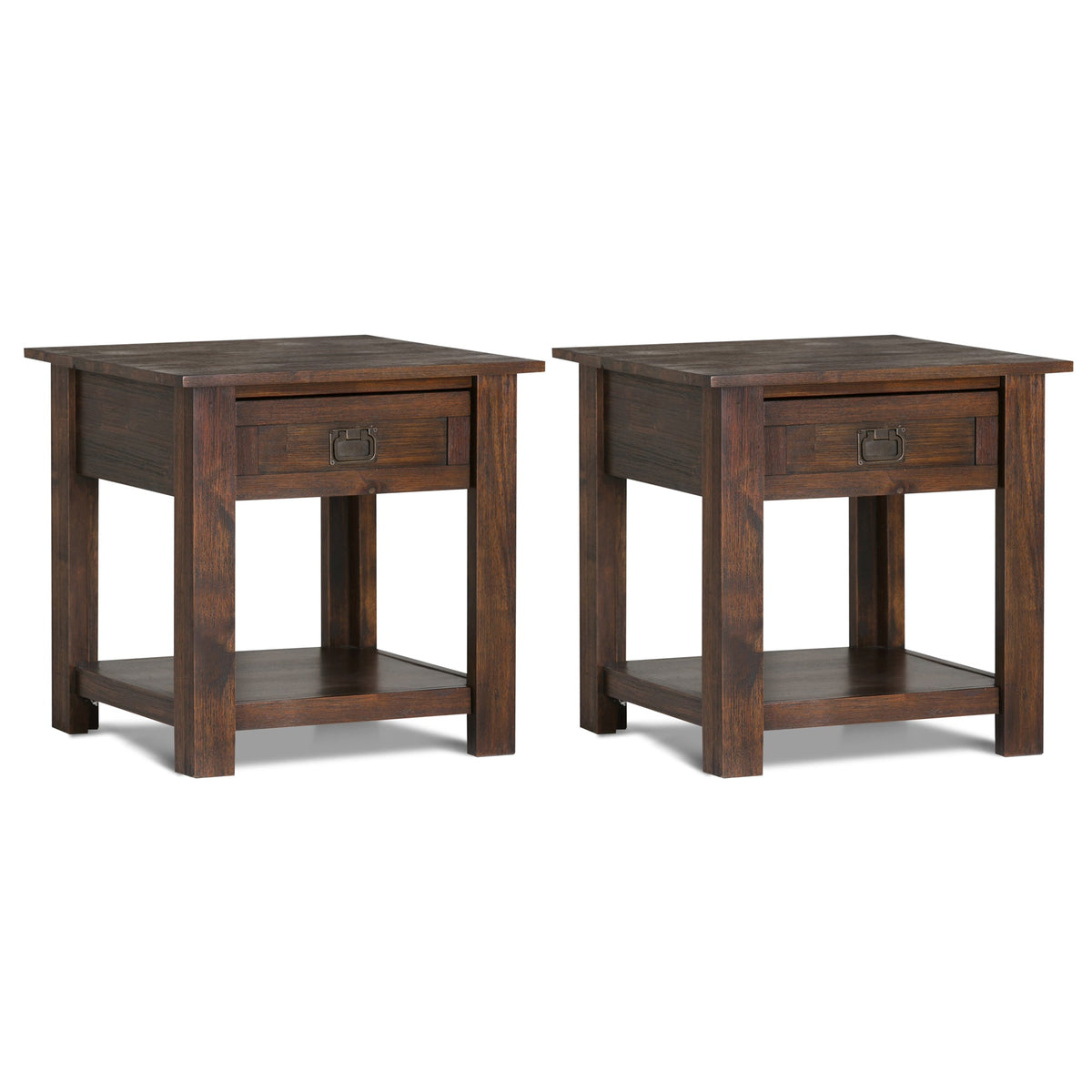 Distressed Charcoal Brown | Monroe 22 inch End Table (Set of 2)