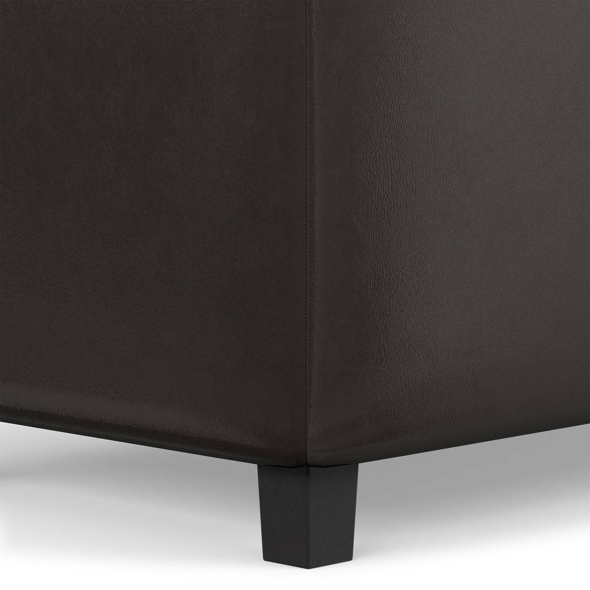 Tanners Brown Vegan Leather | Cosmopolitan Storage Ottoman in Vegan Leather