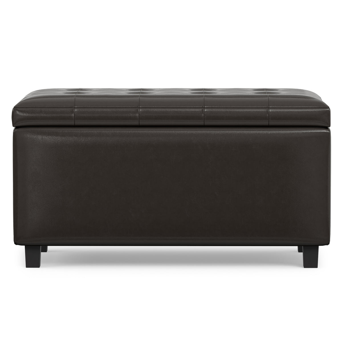 Tanners Brown Vegan Leather | Cosmopolitan Storage Ottoman in Vegan Leather