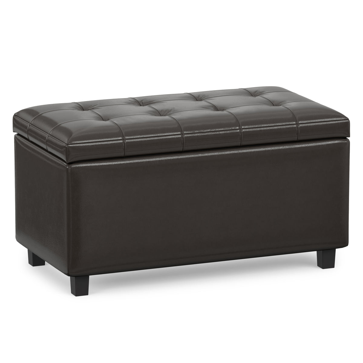 Tanners Brown Vegan Leather | Cosmopolitan Storage Ottoman in Vegan Leather