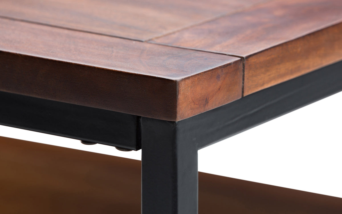 Dark Cognac Brown | Skyler 34 inch Coffee Table with 22 inch End Tables (Set of 3)