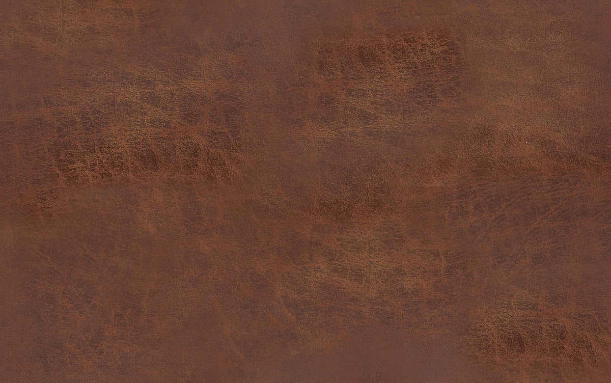 Distressed Saddle Brown Distressed Vegan Leather | Chanelle Mid Century Ottoman Bench