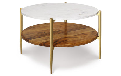 White/Natural | Wagner 30 inch Coffee Table with 18 inch End Tables (Set of 3)