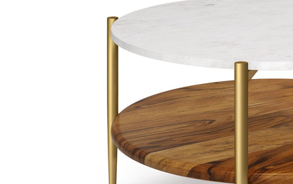 White/Natural | Wagner 30 inch Coffee Table with 18 inch End Tables (Set of 3)