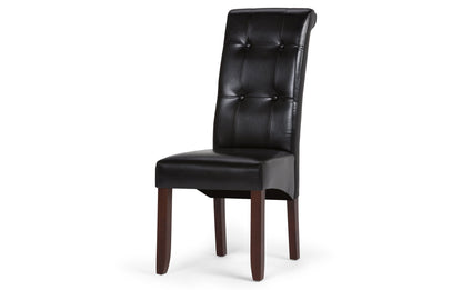 Midnight Black/Java Brown Vegan Leather | Cosmopolitan Large 9 piece Dining Set