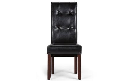 Midnight Black/Java Brown Vegan Leather | Cosmopolitan Large 9 piece Dining Set