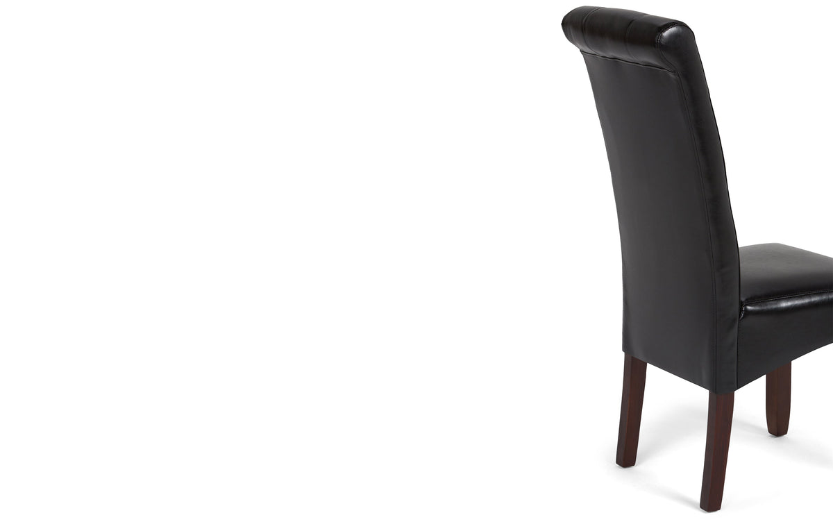 Midnight Black/Java Brown Vegan Leather | Cosmopolitan Large 9 piece Dining Set