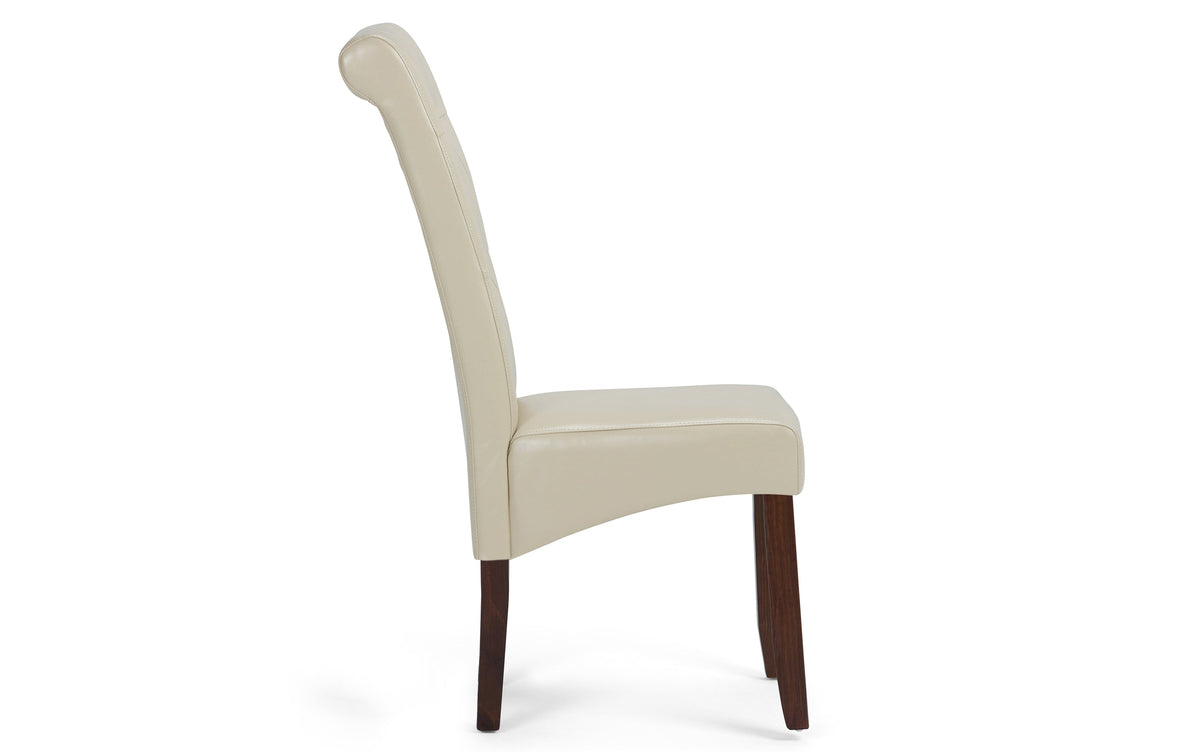 Satin Cream/Java Brown Vegan Leather | Cosmopolitan Large 9 piece Dining Set