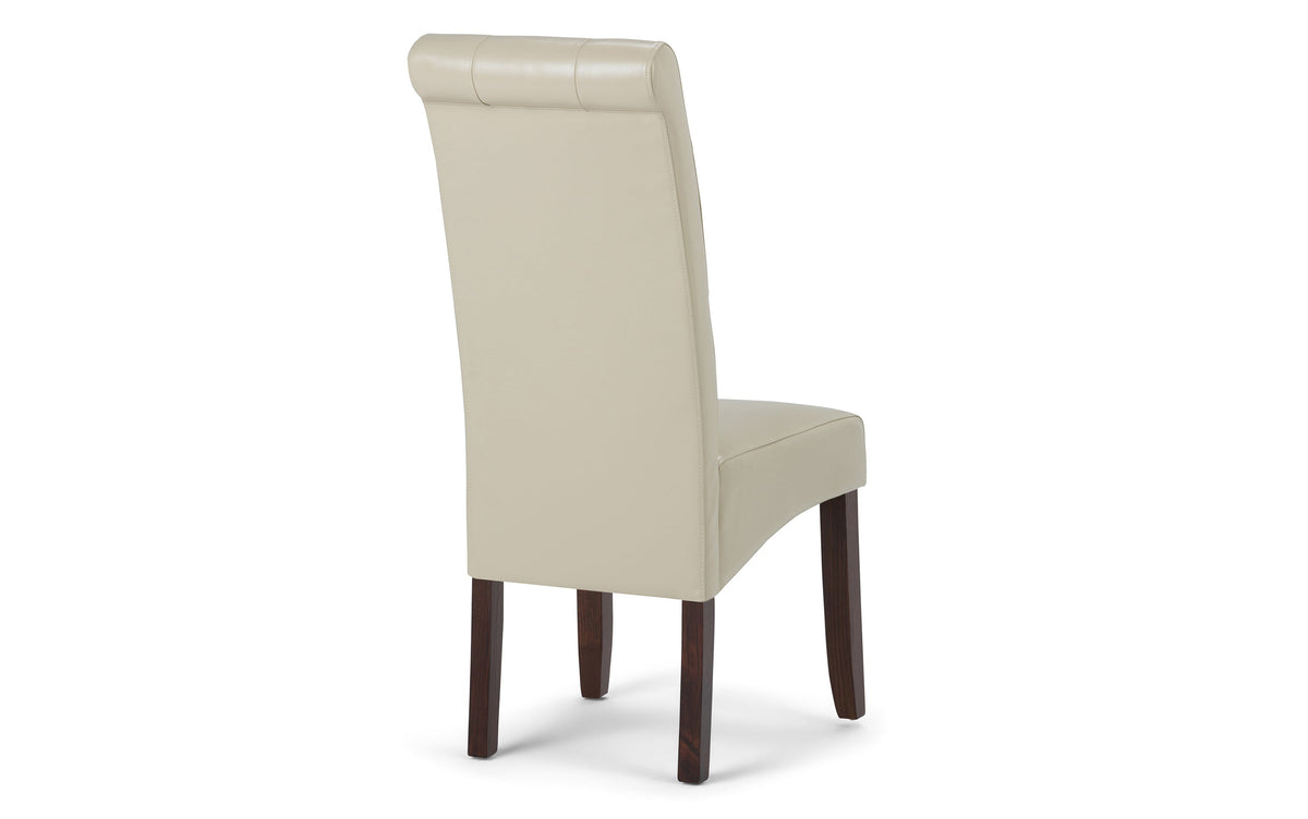 Satin Cream/Java Brown Vegan Leather | Cosmopolitan Large 9 piece Dining Set
