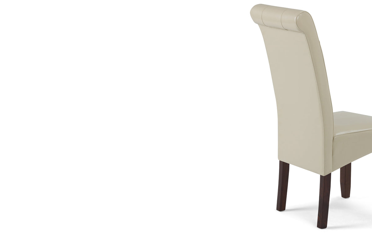 Satin Cream/Java Brown Vegan Leather | Cosmopolitan Large 9 piece Dining Set