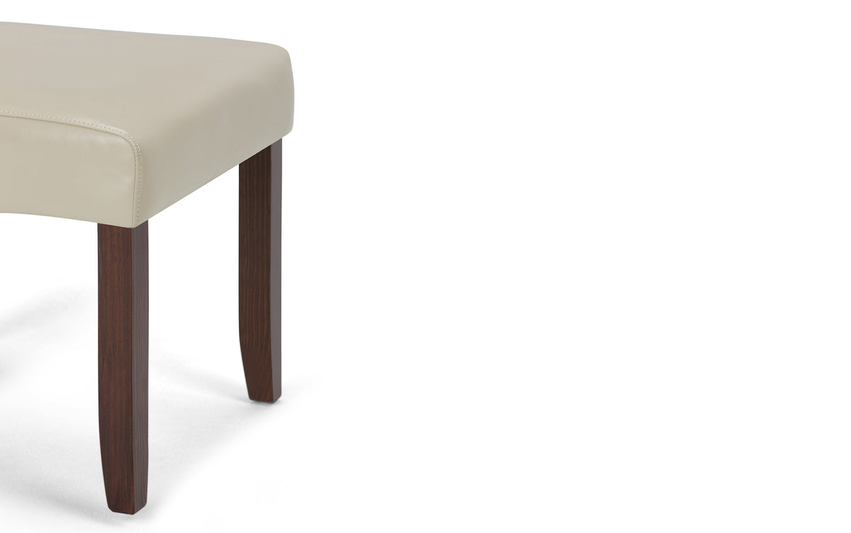 Satin Cream/Java Brown Vegan Leather | Cosmopolitan Large 9 piece Dining Set