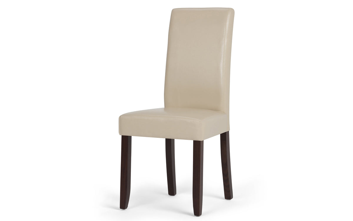 Satin Cream Vegan Leather | Acadian / Draper 7 Piece Dining Set