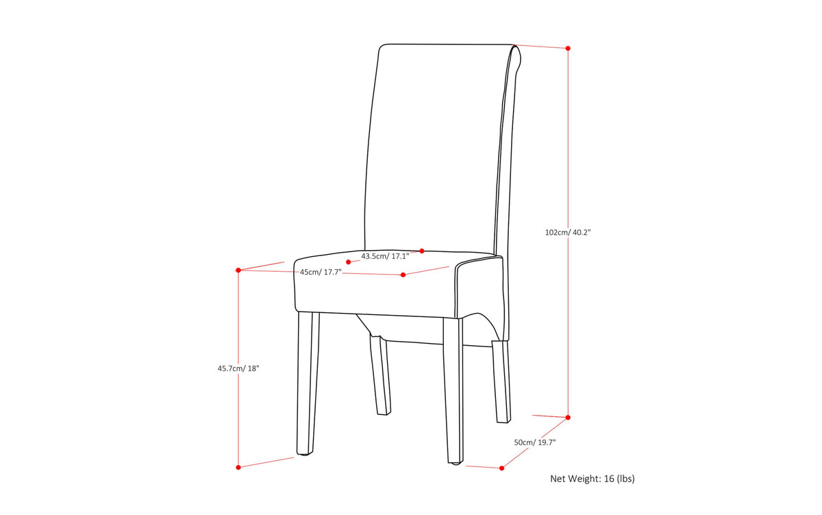 Satin Cream Vegan Leather | Avalon Deluxe Parson Dining Chair (Set of 2)