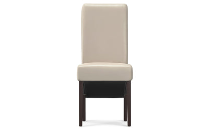 Satin Cream Vegan Leather | Avalon Deluxe Parson Dining Chair (Set of 2)