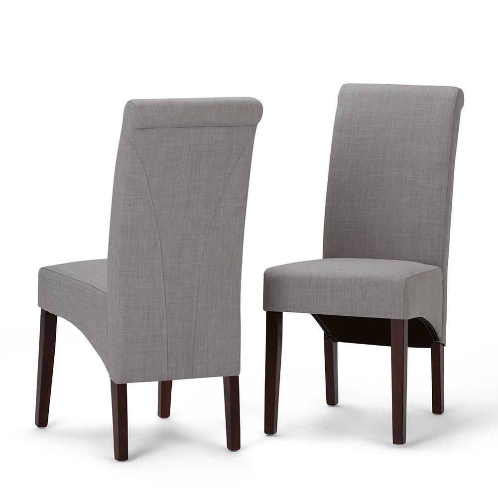 Cloud Grey Linen Style Fabric | Avalon Deluxe Parson Dining Chair (Set of 2)