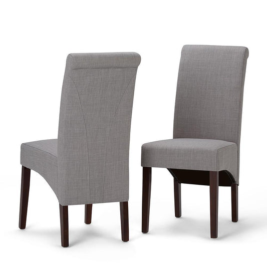 Cloud Grey Linen Style Fabric | Avalon Deluxe Parson Dining Chair (Set of 2)