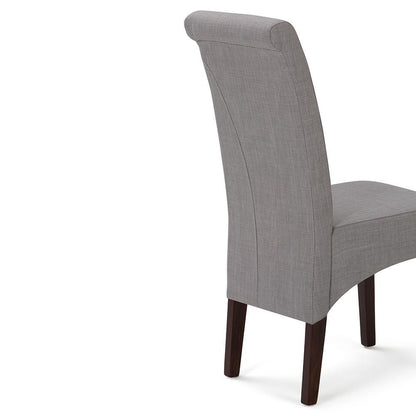 Cloud Grey Linen Style Fabric | Avalon Deluxe Parson Dining Chair (Set of 2)