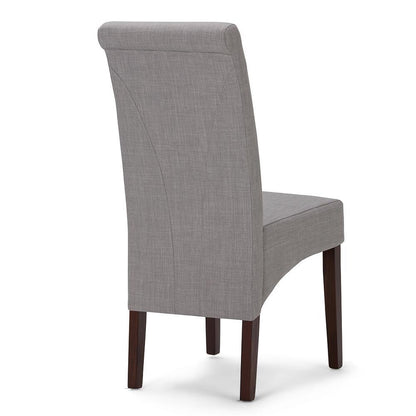 Cloud Grey Linen Style Fabric | Avalon Deluxe Parson Dining Chair (Set of 2)
