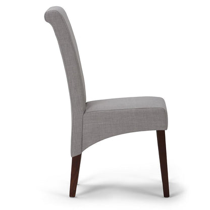 Cloud Grey Linen Style Fabric | Avalon Deluxe Parson Dining Chair (Set of 2)