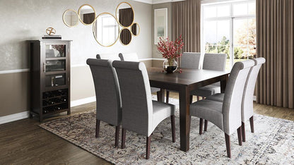 Cloud Grey Linen Style Fabric | Avalon Deluxe Parson Dining Chair (Set of 2)