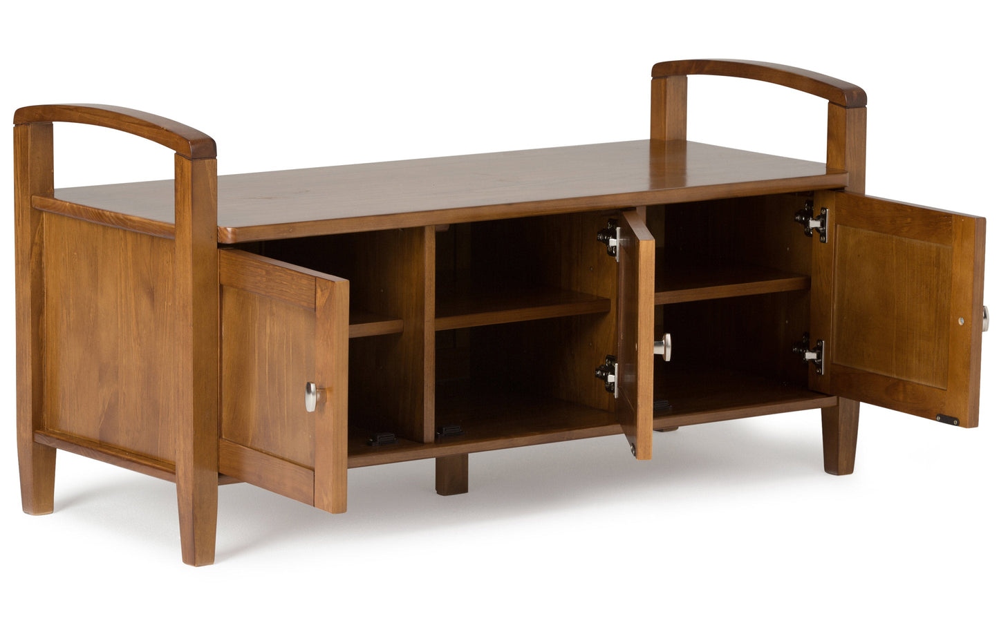 Light Golden Brown | Warm Shaker 44-inch Storage Bench and 39-inch Cabinet