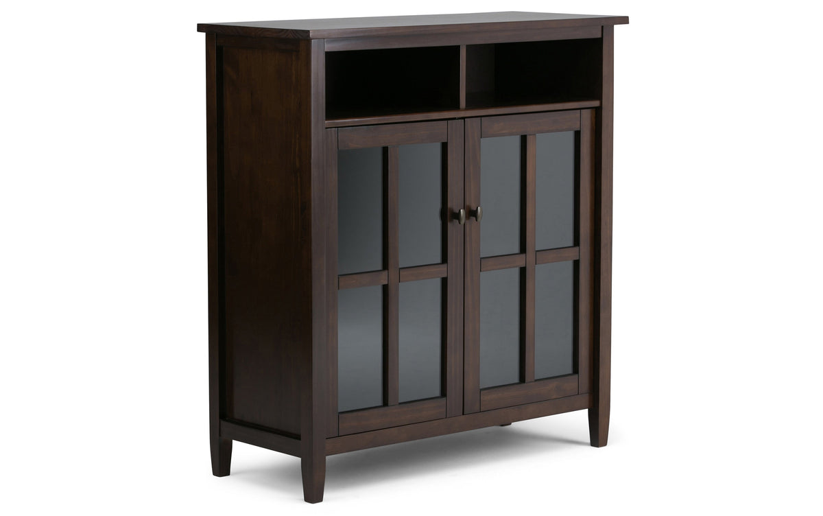 Brunette Brown | Warm Shaker 44-inch Storage Bench and 39-inch Cabinet