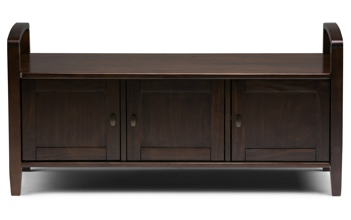 Brunette Brown | Warm Shaker 44-inch Storage Bench and 39-inch Cabinet